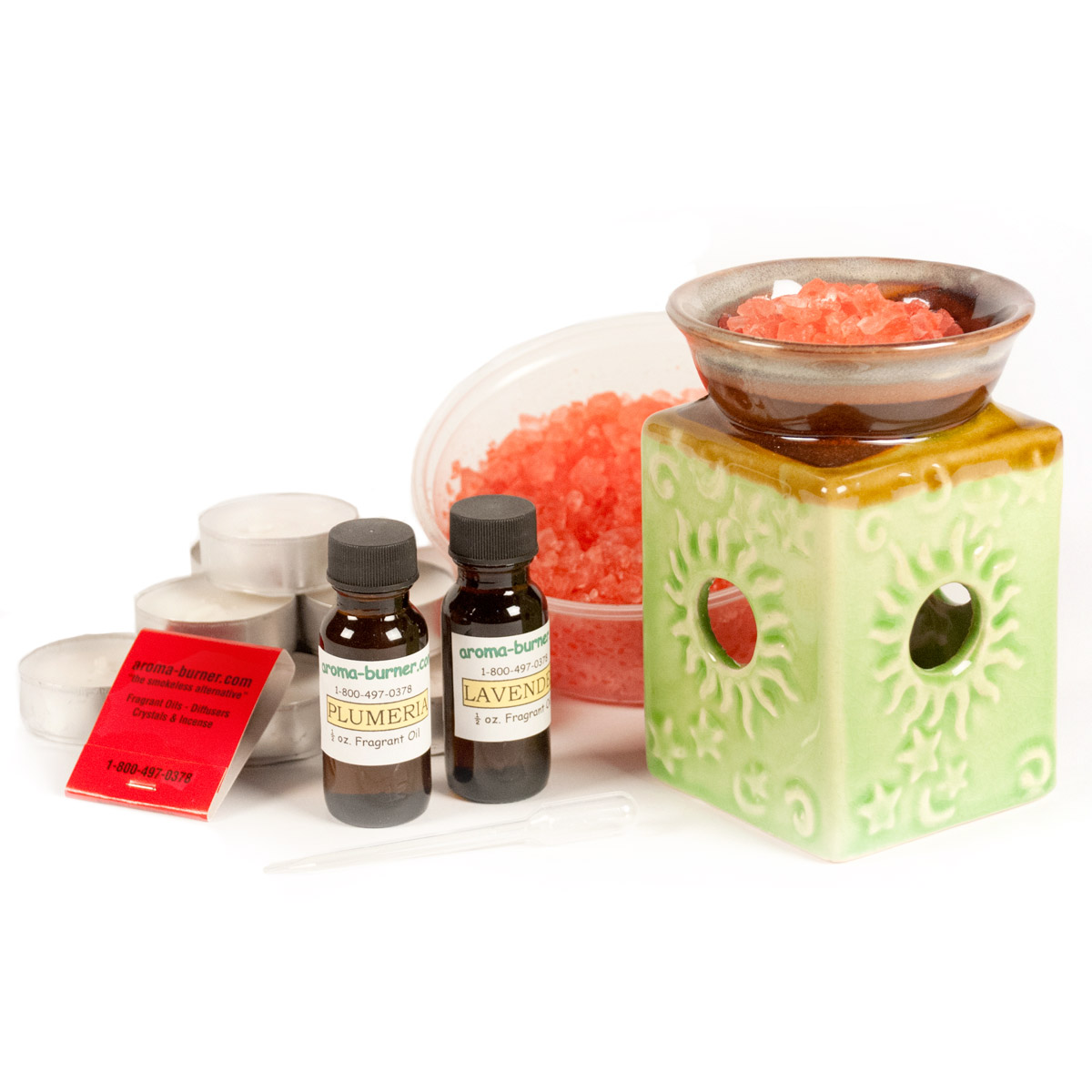 Starter Kit Ceramic Burner, Fragrant Oils, Crystals