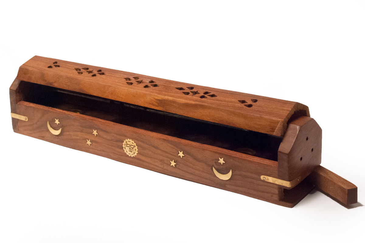 coffin incense holder natural aroma burner com christmas lights in glass bottles