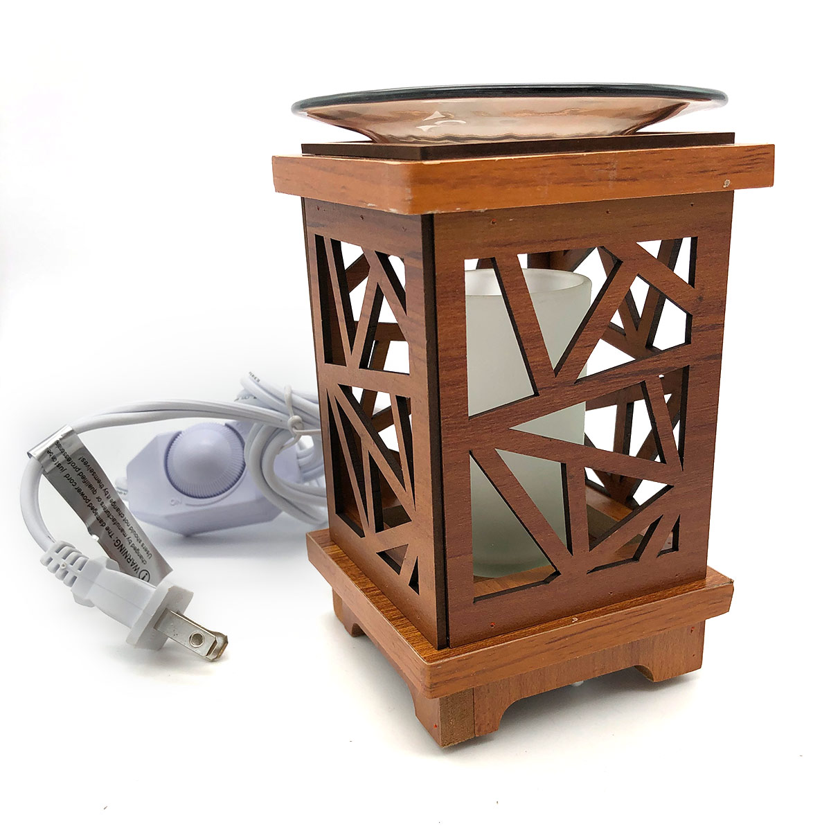 Electric Aroma Burner - Wood Straight Angles with Dimmer | Aroma-Burner.com