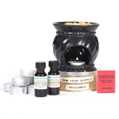 Starter Kit - $25 (1-Ceramic Burner, 2-Fragrant Oils, 1-Crystals, 12-Tea Light Candles)