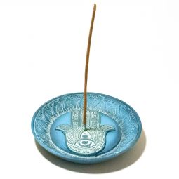 Blue Hamsa Hand Round Dish Ash Catcher